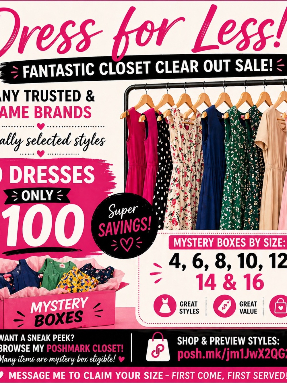 Mystery mix box of 10 dresses  all same size